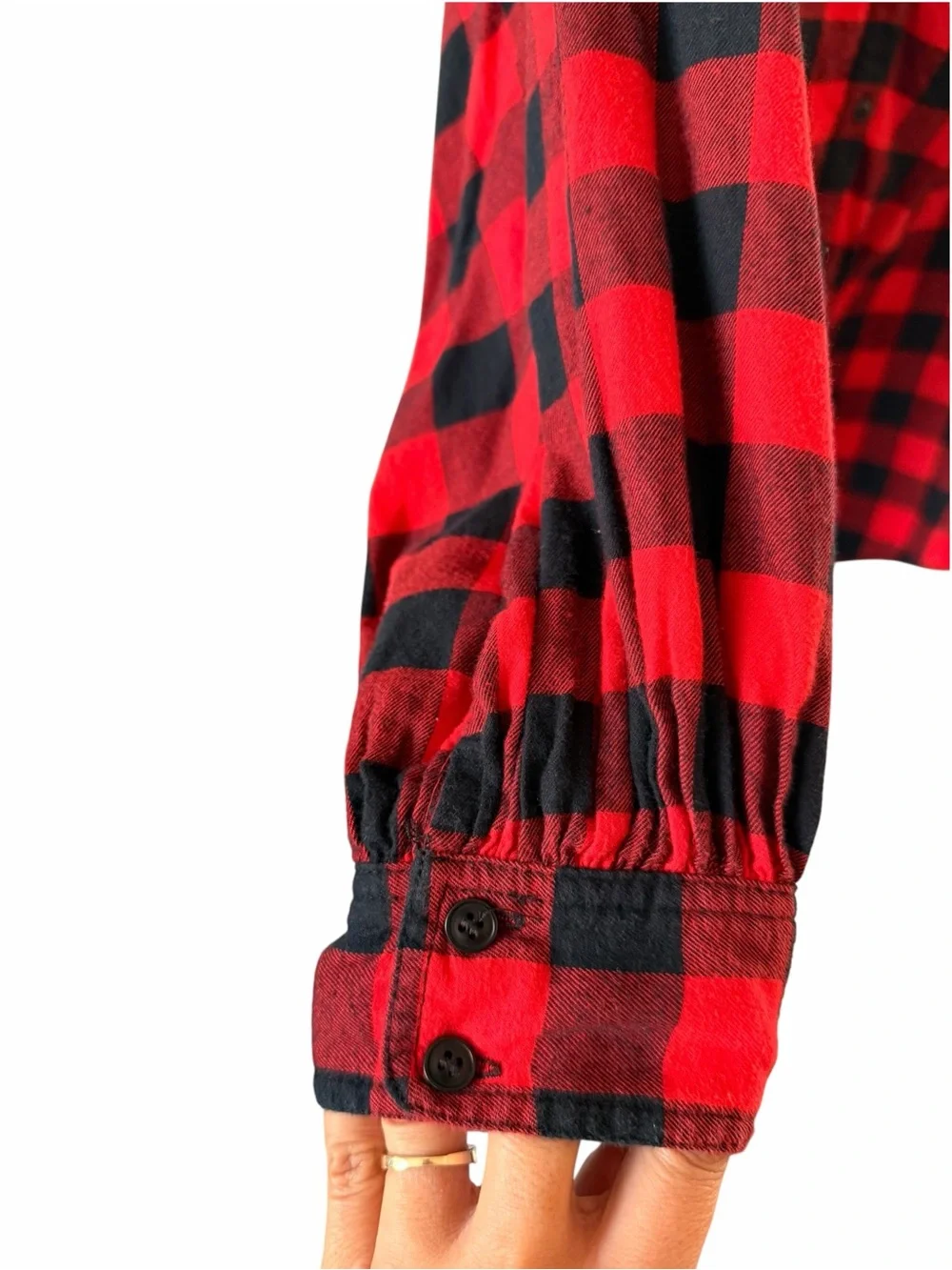 J. Crew Red and Black Buffalo Plaid Button-Front Shirt